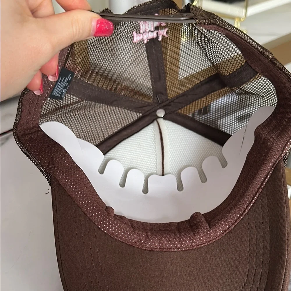 Pink Lily Bow Trucker Hat Brown with Pink Bow - Picture 5 of 8